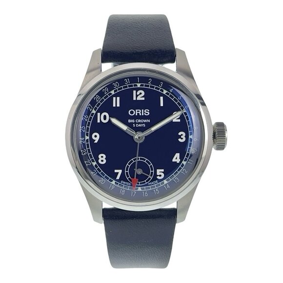 Oris Big Crown Stainless Steel Blue Dial 38mm Automatic Movement Mens Watch 7776 - Picture 1 of 8